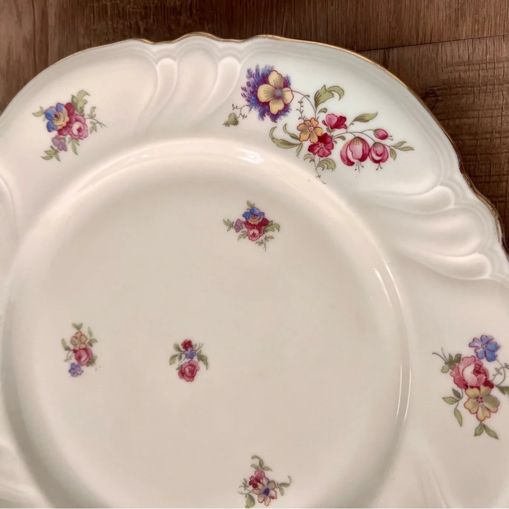 6‎ PCs Rosenthal Kronach Germany Viktoria Lombul Gold 34 Dinner Plates 10” Vtg